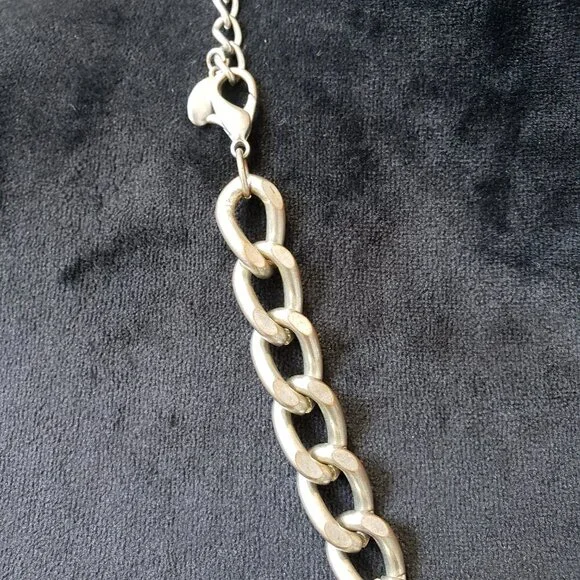 Womens Silver Tone Multiple Strand Chain & Beaded Necklace with Lobster Clasp - Picture 7 of 7